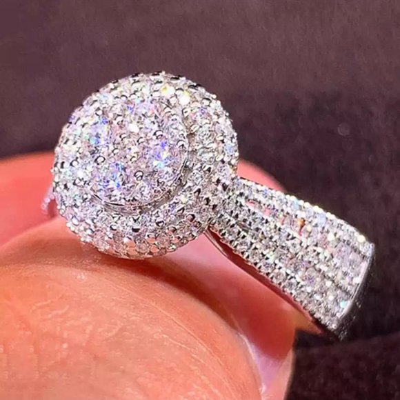 Jewelry - New Luxury 925 Silver Diamond Ring